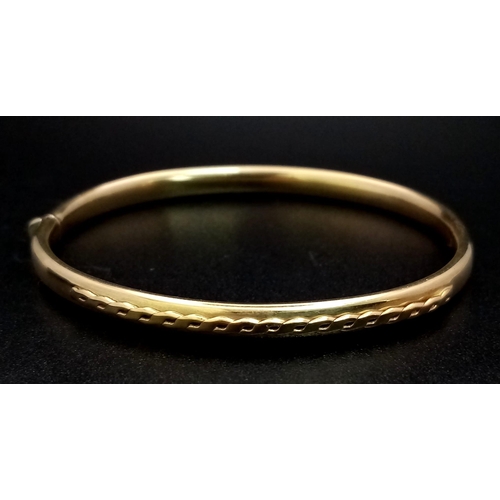 360 - 9k yellow gold baby bangle (4.5cm diameter width) 4.5g