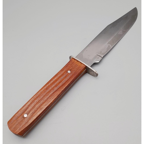 839 - A Hand-Crafted Original Bowie Knife in Leather Sheath 26cm Length.