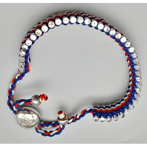 970 - Sterling Silver Links of London ‘Red, White and Blue’ Bracelet in Original Box with Pouch.