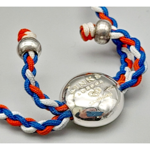 970 - Sterling Silver Links of London ‘Red, White and Blue’ Bracelet in Original Box with Pouch.