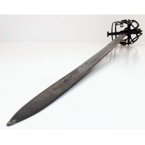 249 - An Antique (18th century) Scottish Basket Hilted Claymore Sword. The basket has a combination of dec... 