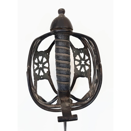 249 - An Antique (18th century) Scottish Basket Hilted Claymore Sword. The basket has a combination of dec... 