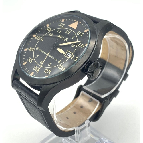 297 - Ex Display Limited Edition Hawker Hurricane Watch by AVI-8. 52mm including crown. 1 Year Battery Gua... 