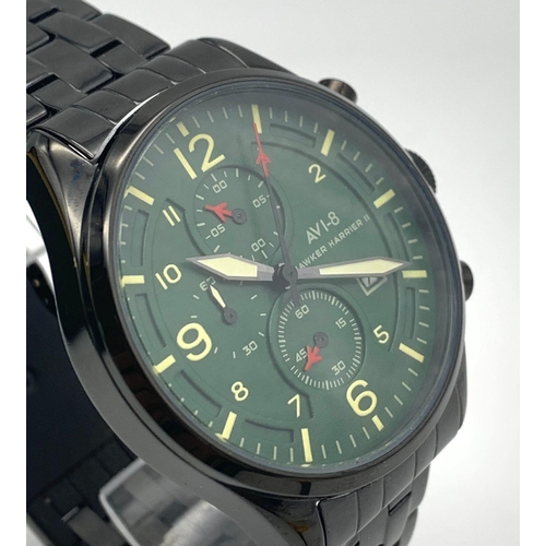 318 - Ex Display Limited Edition Hawker Harrier Mk II Watch by AVI-8. 48mm including crown. 1 Year Battery... 