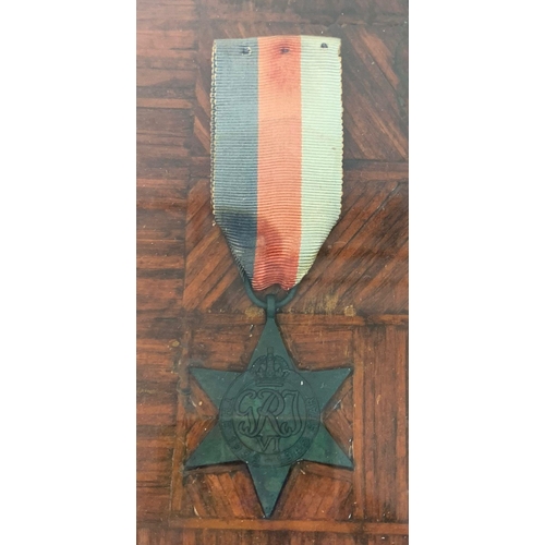 365 - A Vintage Framed and Glazed Set of Original WWII Medals issued to Charles Felton 1939-1945 Comprisin... 