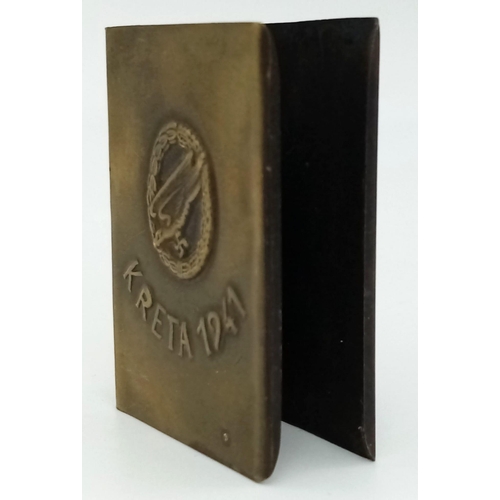 634 - A Nazi German Brass Matchbox Holder Dated 1941 and Stamped on Reverse Ges.Gesch.