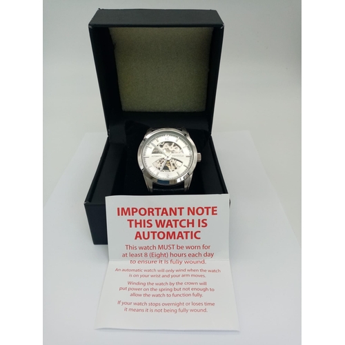 949 - Men’s Very Good Condition Pendule Automatic Skeleton Watch, 45mm. Including Crown, Full Working Orde... 