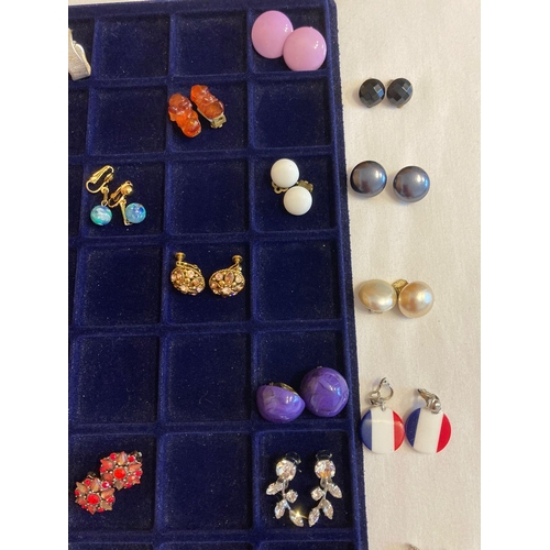 385 - Collection of vintage CLIP-ON EARRINGS. To include jewelled, silver tone etc.