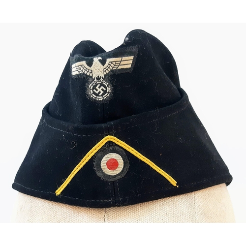 61 - WW2 German Heer Panzer Reconnaissance Enlisted Mans/Nco’s Side Cap.