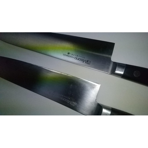 669 - A Japanese Chefs knives Set of x 2 MISONO Hand made in Gifu Japan. Highest Quality EU stainless stee... 