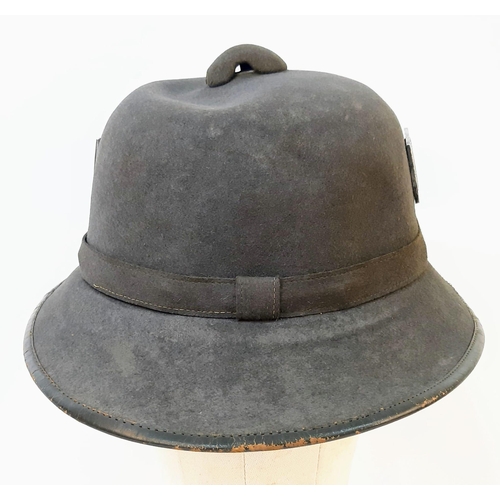 82 - WW2 German 1942 Pattern Waffen SS Tropical Pith Helmet.