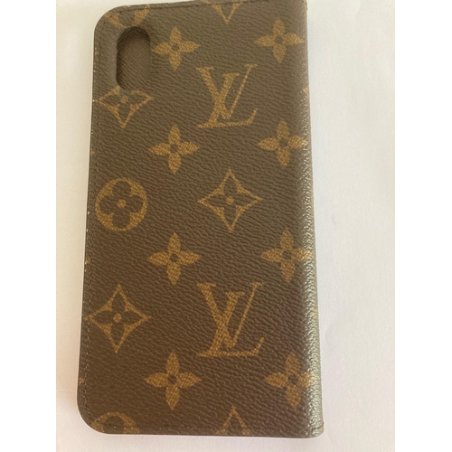 595 - Genuine LOUIS VUITTON FOLIO Phone case for iPhone XR or similar, having the iconic LV design. Except... 