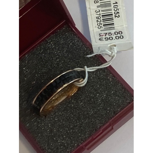 616 - Genuine MELISSA ODABASH RING having black Swarovski crystal and complete with original Label/price t... 