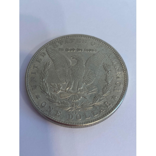 679 - Please note:  This US Silver Morgan dollar has markings for 1882 Carson City and is the correct weig... 