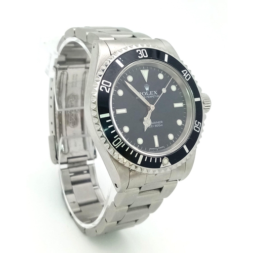 73 - A stainless steel ROLEX OYSTER PERPETUAL SUBMARINER 1000ft/300m diver's watch.  Case 40 mm, black ca... 