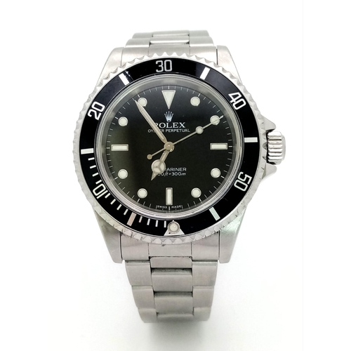 73 - A stainless steel ROLEX OYSTER PERPETUAL SUBMARINER 1000ft/300m diver's watch.  Case 40 mm, black ca... 