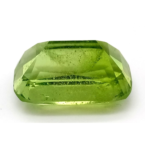 1228 - A Rare 9.97ct Pakistani Peridot. Cushion cut with no inclusions. Comes with a GFCO Swiss certificate... 