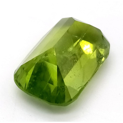 1228 - A Rare 9.97ct Pakistani Peridot. Cushion cut with no inclusions. Comes with a GFCO Swiss certificate... 