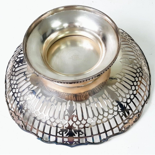 23 - A 1966 Sterling Silver Hand Pierced Decorative Bowl. Hallmarks for Sheffield. Makers mark of Emile V... 