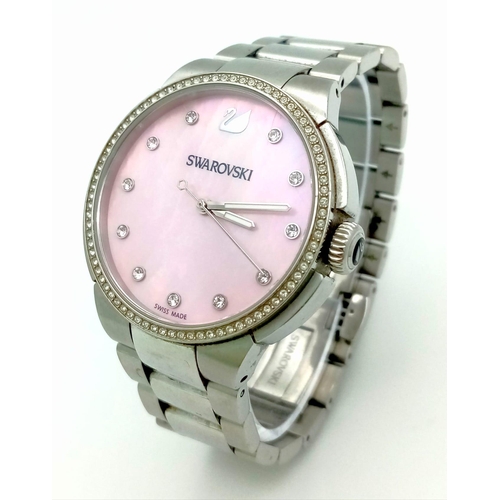 705 - SWAROVSKI CITY PINK FACE, BRACELET WATCH REFERENCE 5205993.  FULL WORKING ORDER, EXCELLENT CONDITION... 