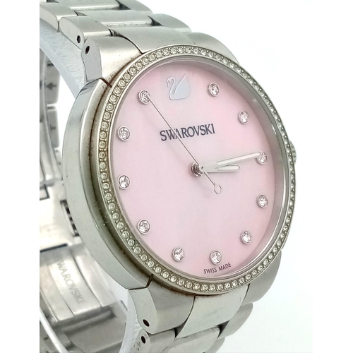 705 - SWAROVSKI CITY PINK FACE, BRACELET WATCH REFERENCE 5205993.  FULL WORKING ORDER, EXCELLENT CONDITION... 