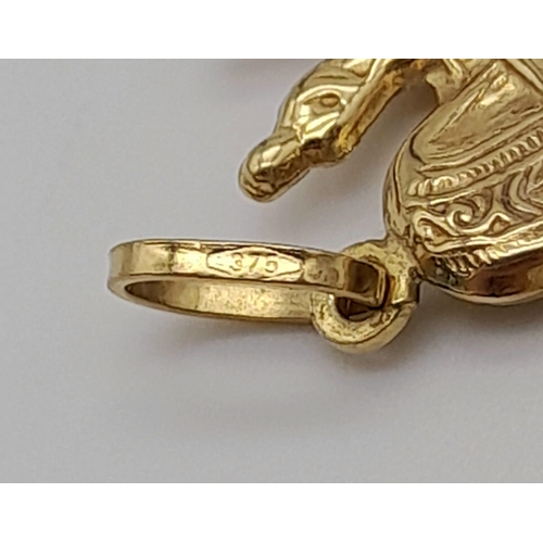 847 - 9K YELLOW GOLD VENICE GONDOLA CHARM 0.8G