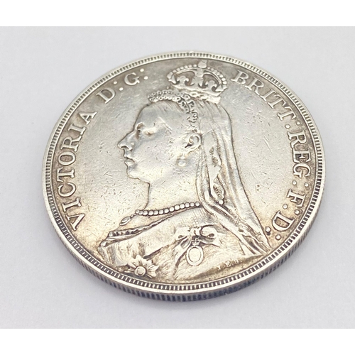 962 - An 1889 Queen Victoria Silver Crown Coin.