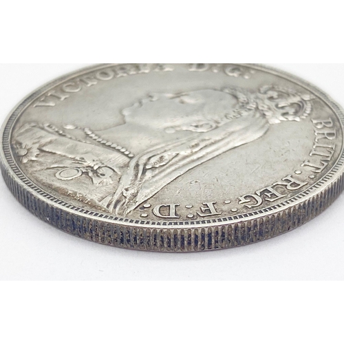 962 - An 1889 Queen Victoria Silver Crown Coin.