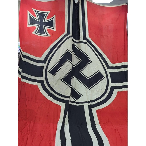 1040 - An Original German WW2 Nazi Huge Reichkriegsflagge Battleship Ensign Flag. Iron cross to the corner ... 