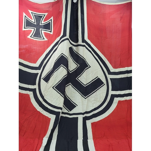 1040 - An Original German WW2 Nazi Huge Reichkriegsflagge Battleship Ensign Flag. Iron cross to the corner ... 