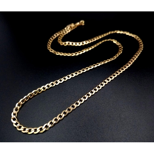 29 - A Vintage 9K Yellow Gold Flat Thin Curb Link Necklace. 45cm.
2.33g