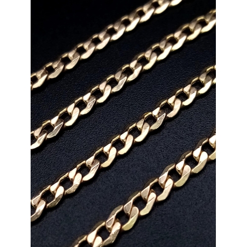 29 - A Vintage 9K Yellow Gold Flat Thin Curb Link Necklace. 45cm.
2.33g