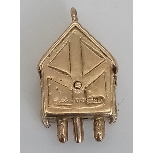 440 - 9K YELLOW GOLD CUCKOO CLOCK CHARM 2.9G