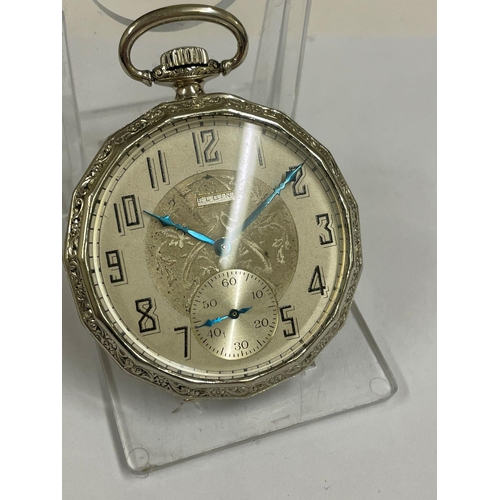 254 - Elgin pocket watch , fancy case ticks but sold as found