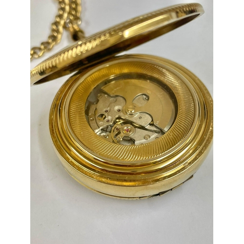 268 - Rotary full hunter pocket watch automatic movement. Sold as found