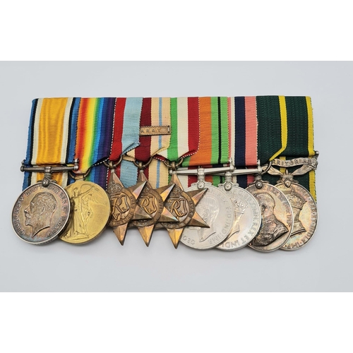 57 - Group of nine medals awarded to Private and later Warrant Officer Class 2 Leonard Wilfred Knight who... 