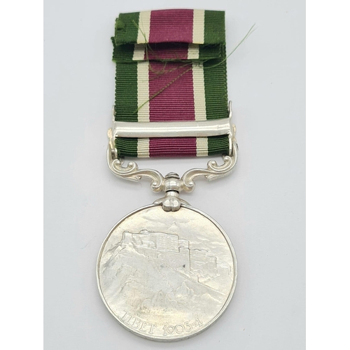 64 - An extremely rare Tibet Medal 1903-04 in silver, with clasp ‘Gyantse’, named to: 673 Carpenter Pir M... 