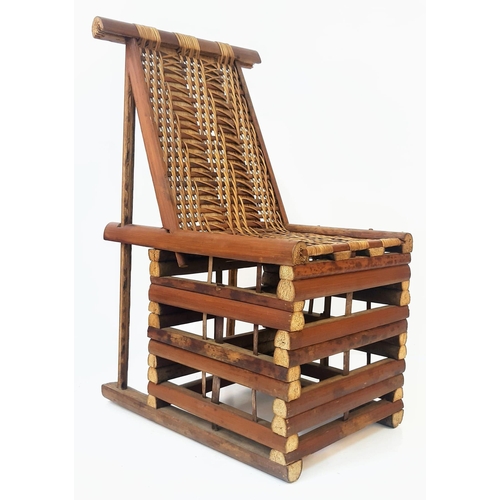 1567 - A Victorian Wooden Decorative Lattice Child's Chair. 71cm x 51cm.