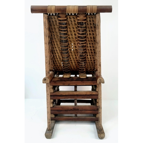 1567 - A Victorian Wooden Decorative Lattice Child's Chair. 71cm x 51cm.