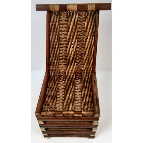 1567 - A Victorian Wooden Decorative Lattice Child's Chair. 71cm x 51cm.