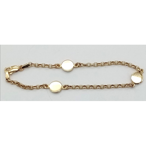 531 - 14K YELLOW GOLD EVIL EYE BRACELET 2.4G