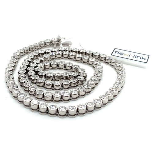 345 - A gorgeous 10ct round diamond tennis necklace, set in 18k white gold, 43cm long, brand new condition... 