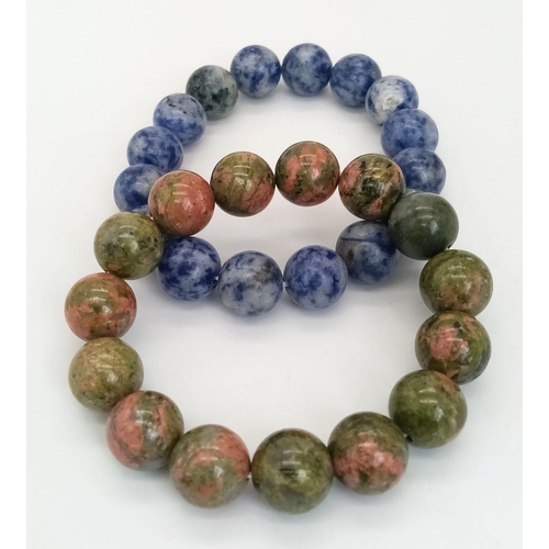 1322 - A Lapis Lazuli and Agate Dragons Breath Exoandable Bracelet.