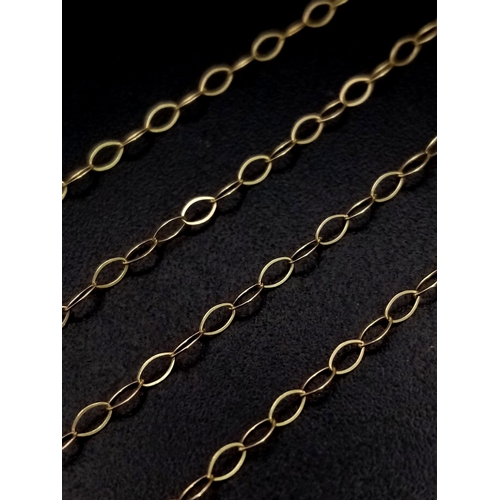 1089 - A 9K Yellow Gold Disappearing Necklace. 46cm.