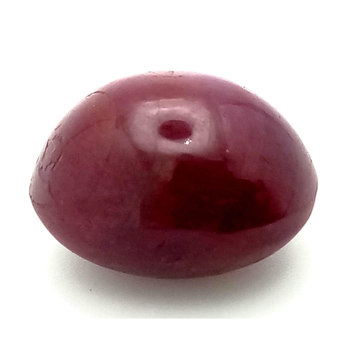 337 - A 14.5ct cabochon star ruby, Dimensions:  13.7 x 9.7 x 10.8 mm, weight: 14.5 g.