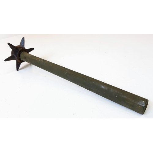 573 - WW1 British Trench Mace, Cast Iron Reproduction Head Cast from an original that was found on the Som... 