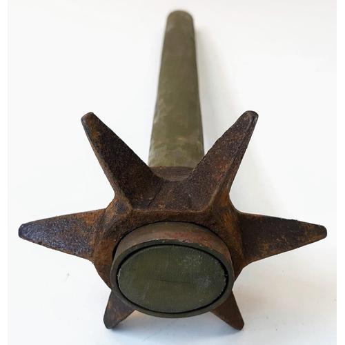 573 - WW1 British Trench Mace, Cast Iron Reproduction Head Cast from an original that was found on the Som... 