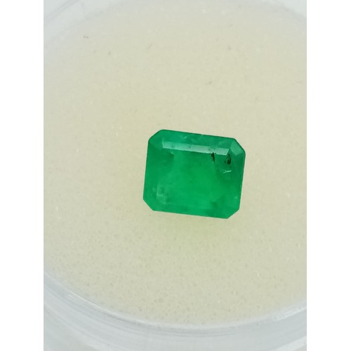 351 - A Single Columbian Emerald Rectangle Cut 6x5mm 0.88 Carats.