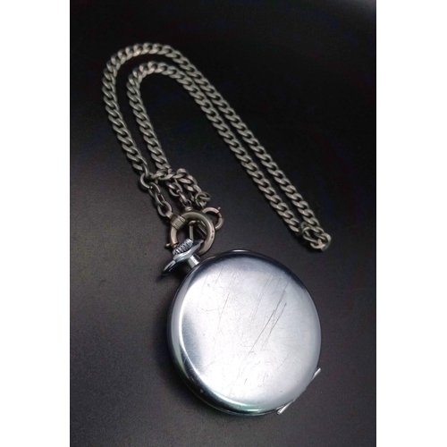 430 - A Rare Antique Japanese SEIKOSHA,  Seiko pocket watch with fob chain, with sub-dail second hand. Fac... 