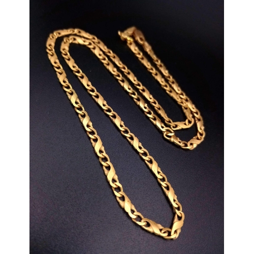 8 - A Vintage 9K Yellow Gold Link Chain/Necklace. 44cm. 8.91g